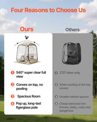 Clear Bubble Pod Tent | 50x50" Pop-Up Igloo Shelter for Camping, Fishing & Events