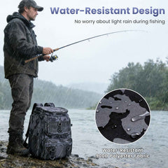 42L Fishing Backpack with Rod Holders & 16 Pockets – Water-Resistant