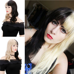 Black and white straight hair curls