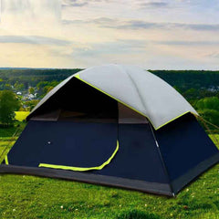 3–5 Person Darkroom Camping Tent – Black-Coated Double-Layer with 2000–3000mm Waterproof | Blue