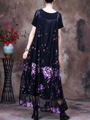 Women's Floral Lace Maxi Salopette Dress with Adjustable Straps