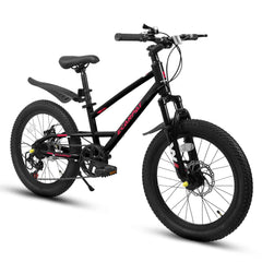 20" Kids Mountain Bike | Ages 6-12, 7-Speed, Front Disc Brake & Suspension