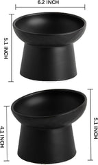 Ceramic Raised Cat Bowls Elevated Porcelain Pet Feeder Dish For Cats And Small Dogs Stress-Free Tilted Pet Food And Water Bowls Set Dishwasher And Microwave Safe