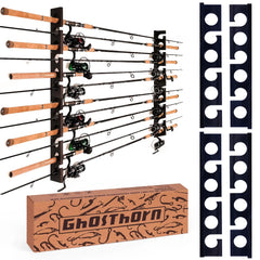 Wall & Ceiling Fishing Rod Rack – Holds 12 Rods, Garage Storage, 3 Pack Sizes