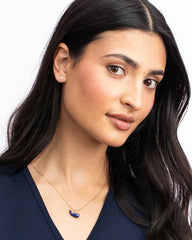 Lapis Migrating Whale Charm Necklace