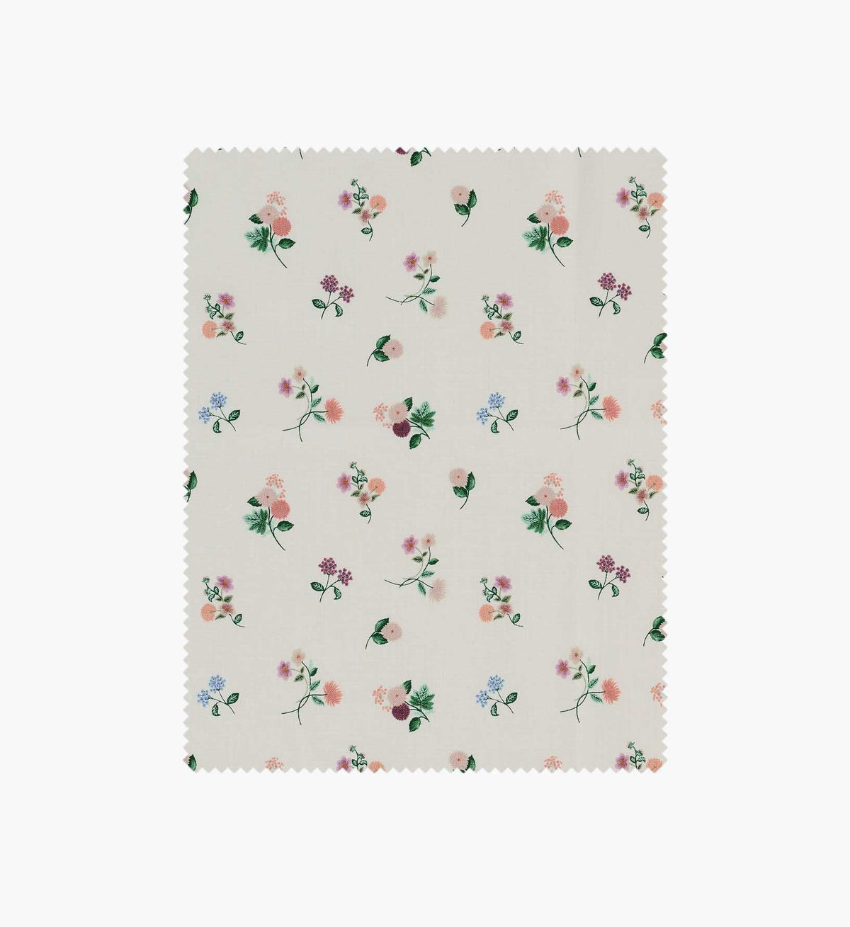 Ditsy Dahlia Cotton Fabric - Cream