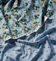 Dahlia Rayon Fabric - Blue