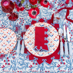Blue & Red Floral Trellis Starter Plates (Set of 4)