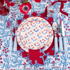 Blue & Red Floral Trellis Starter Plates (Set of 4)