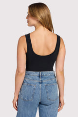 Seamless Scoop Tank Bodysuit | Black