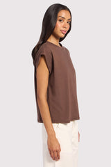 Soft Cotton Muscle Tee | Coffee