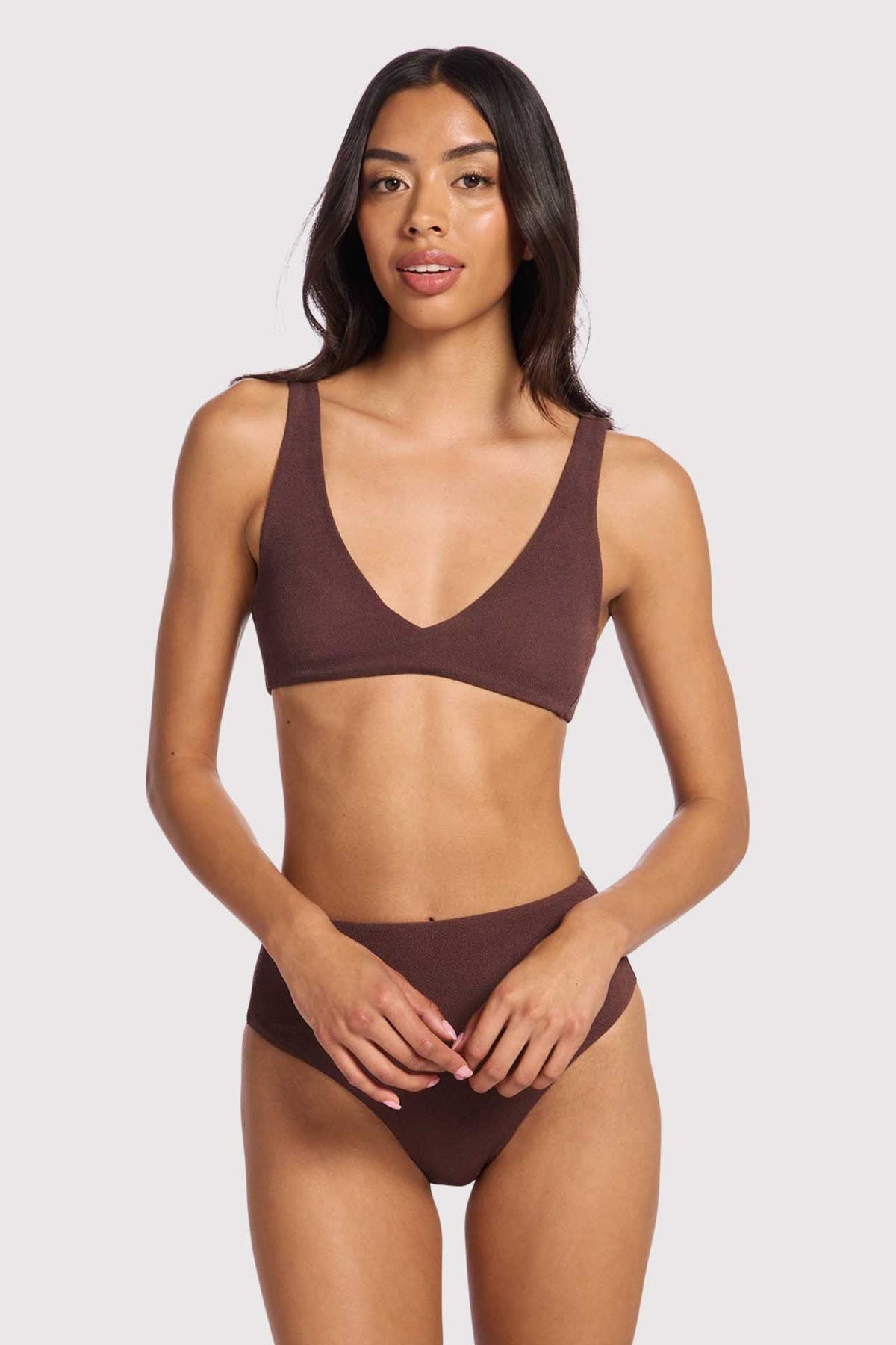 Plunge Bikini Top | Coffee
