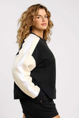 Vintage Fleece Sideline Crew | Black/Bone