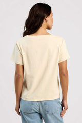 Vintage Cotton V-Neck Everyday T-Shirt | Bone