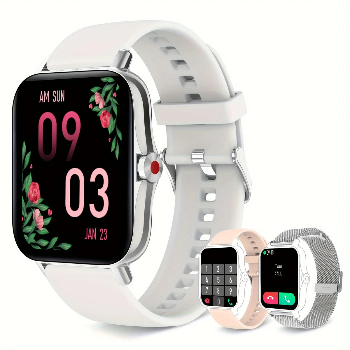 A Women's Smartwatch Compatible with Both iPhone and Android Phones, Equipped with a Health Tracker/message