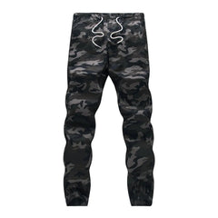 Men's Camo Jogger Cargo Pants – Cotton, Drawstring, Loose Fit, 4 Colors, M-5XL