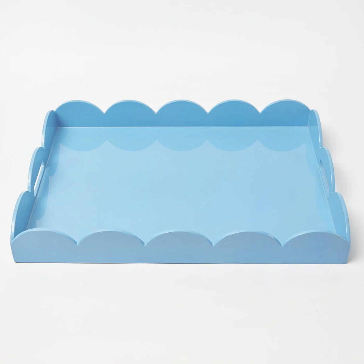 Blue Lacquer Scalloped Tray