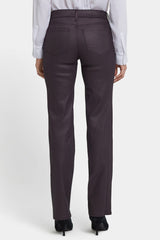 Coated Marilyn Straight Jeans In Petite - Fig Coated