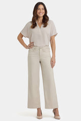 Teresa Wide Leg Ankle Jeans In Petite - Feather