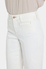 Teresa Wide Leg Ankle Jeans In Petite - Vintage White