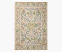 Canopy Peacock Forest Printed Rug - Cream