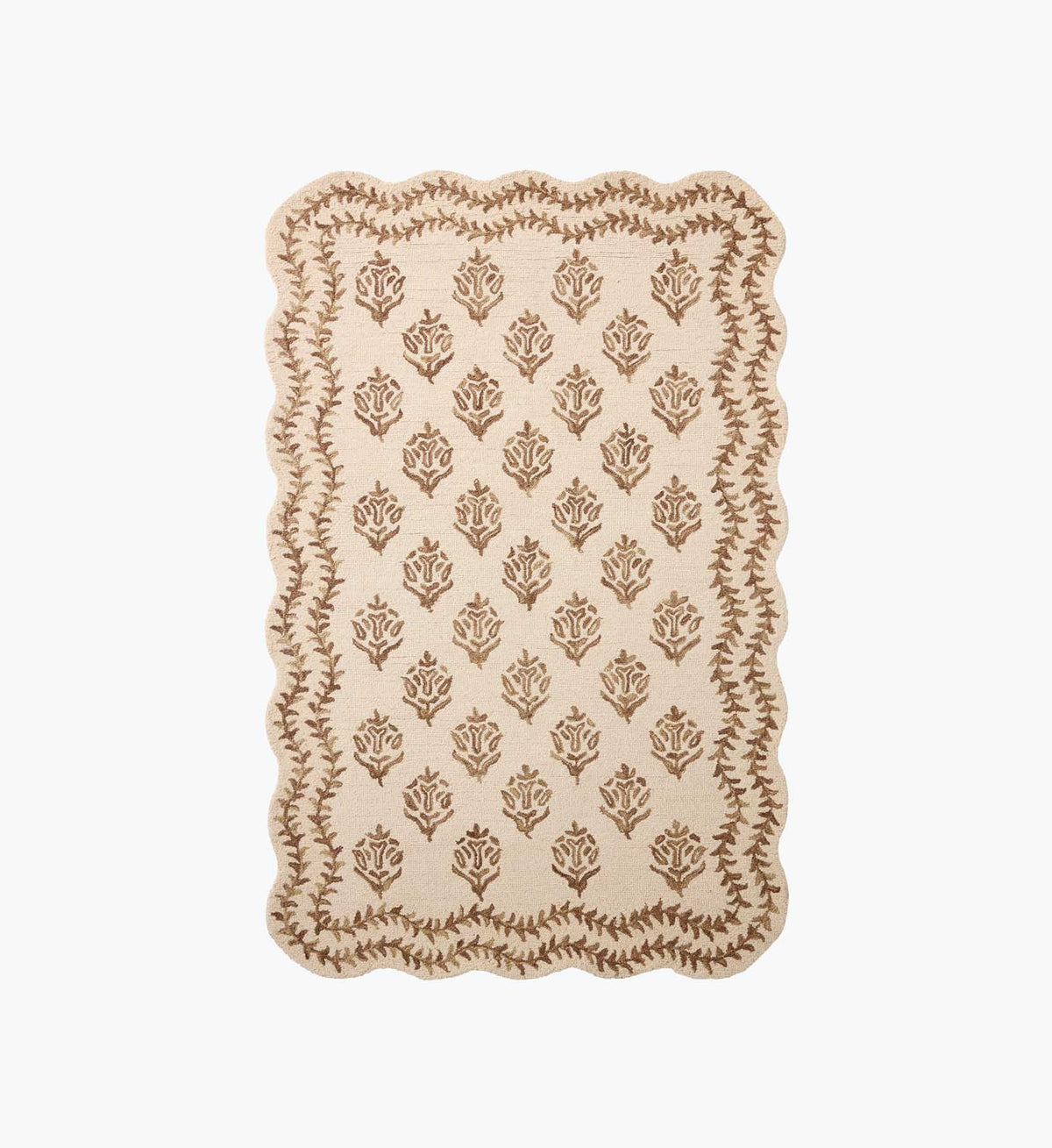 Lisette Wool Hooked Rug - Ivory & Natural