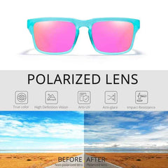 2025 Kdeam Polarized Sunglasses for Men Women Fashion Unisex Brand Trendy Outdoor Eyewear For Couple Mirror red lens