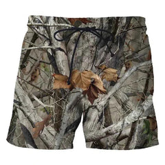 3d Camouflage Tree Leaves Printed Men's Short Pants Casual Personality Cool Camo Beach Shorts Oversized Fashion Board Shorts
