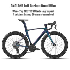 TWITTER Cyclone Full Carbon Road Bike – WheelTop Wireless 12-Speed, Hydraulic Disc Brakes