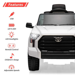 12V Ride on Car for Kids, Licensed Toyota Electric Car Ride on Truck with Remote Control, MP3, LED Lights Toys for Boys Girls
