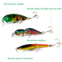 Sougayilang Fishing Bait Set 4PCS Wobbler Anti-corrosion Hook Bass Fishing Lure for Sea Carp Fishing Tackles De Pesca