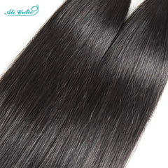 ALI GRACE Indian Straight Hair 3 Pcs Human Hair Bundles Remy Hair Extention 10-28 Inches Natural Color Straight Hair 3 Bundles