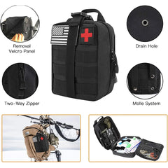 142-Piece Camping Survival Kit – First Aid, Fishing & Survival Gear with MOLLE Pouch