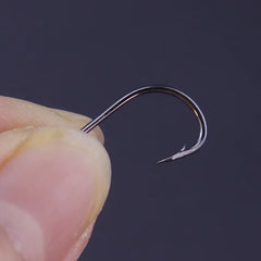 High-Carbon Barbed Fishhooks – 50pcs, Sizes 1–13#, Black & Golden, Carp & Sea Fishing