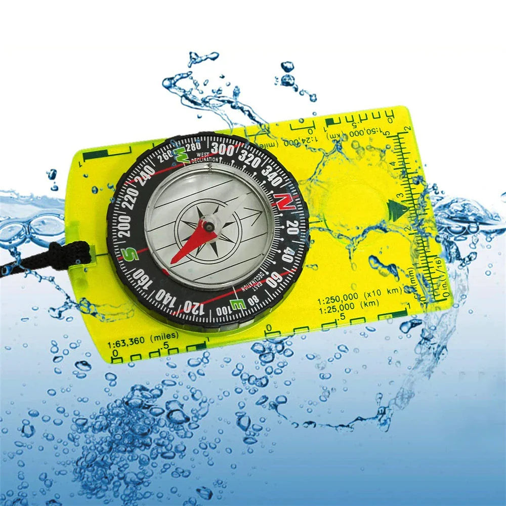 Waterproof Compass Outdoor Gadget Navigation Hiking Compass Camping  Orienteering Backpacking Map Reading Compass for Scout Kids