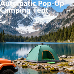 1 Green Camping Tent Outdoor Portable Foldable Overnight Fully Automatic Thickened Beach Indoor Quick-Open