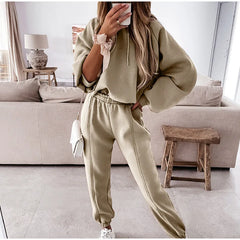 Women's Hoodie Tracksuit Jogging Set – Long Sleeve Sweatshirt & Jogger Pants, Sizes S–XL
