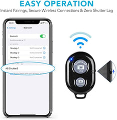 2 Pack Wireless Camera Remote Control - Wireless Remote for iPhone & Android Phones iPad iPod Tablet, Clicker for Photos & Video