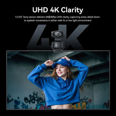 4K Webcam PTZ Web Camera EMEET PIXY Dual-Camera AI Tracking Video Camera for Streaming With SonySensor Gesture Control Autofocus