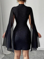 Spring Summer Black Dress New For Women Fashion Elegant Package Hips Mini Beach Party Dresses Robe Femme Womens Clothing