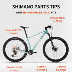SAVA Men's Carbon Fiber Mountain Bike 12-Speed Adult MTB Bicycle Frame 27.5/29 Inch Shimano M6100 Components