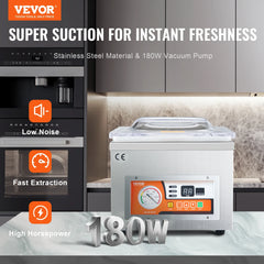 SucceBuy DZ-260A Chamber Vacuum Sealer with 15.7" Sealing Length Kitchen Vacuum Packing Machine for Home Foods Meats Marinades