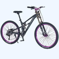 Men's Aluminum Alloy Mountain Bike – 27.5"/26" Soft Tail Full Suspension Adult MTB