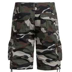 Men's Camo Cargo Shorts – Breathable Cotton Outdoor Sports Half Pants with Side Pockets