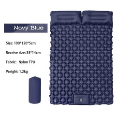 Ultralight Inflatable Camping Mattress with Pillows Built-in Pump Portable Air Sleeping Pad for Outdoor Hiking Travel Tent