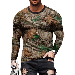 Men's 3D Graphic Long Sleeve T-Shirt – Vintage Print Crew Neck Autumn Streetwear Tee