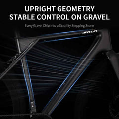 SAVA SF6 Carbon Fiber Gravel Road Bike All Terrain Suitable Off-Road Flat Handlebar Road Bicycle Oil Disc Bicycle Race Bike