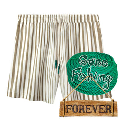 ‘Striper’ Swim Trunks (Green)