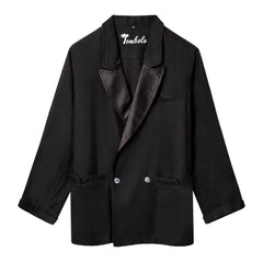 Easy-Going Tuxedo Jacket (Black Linen)