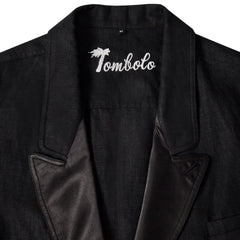 Easy-Going Tuxedo Jacket (Black Linen)